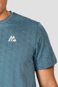 Crux Knit T-Shirt - Steel Blue -Sports Clothing Store CRUX KNIT TEE STEEL BLUE logo detail