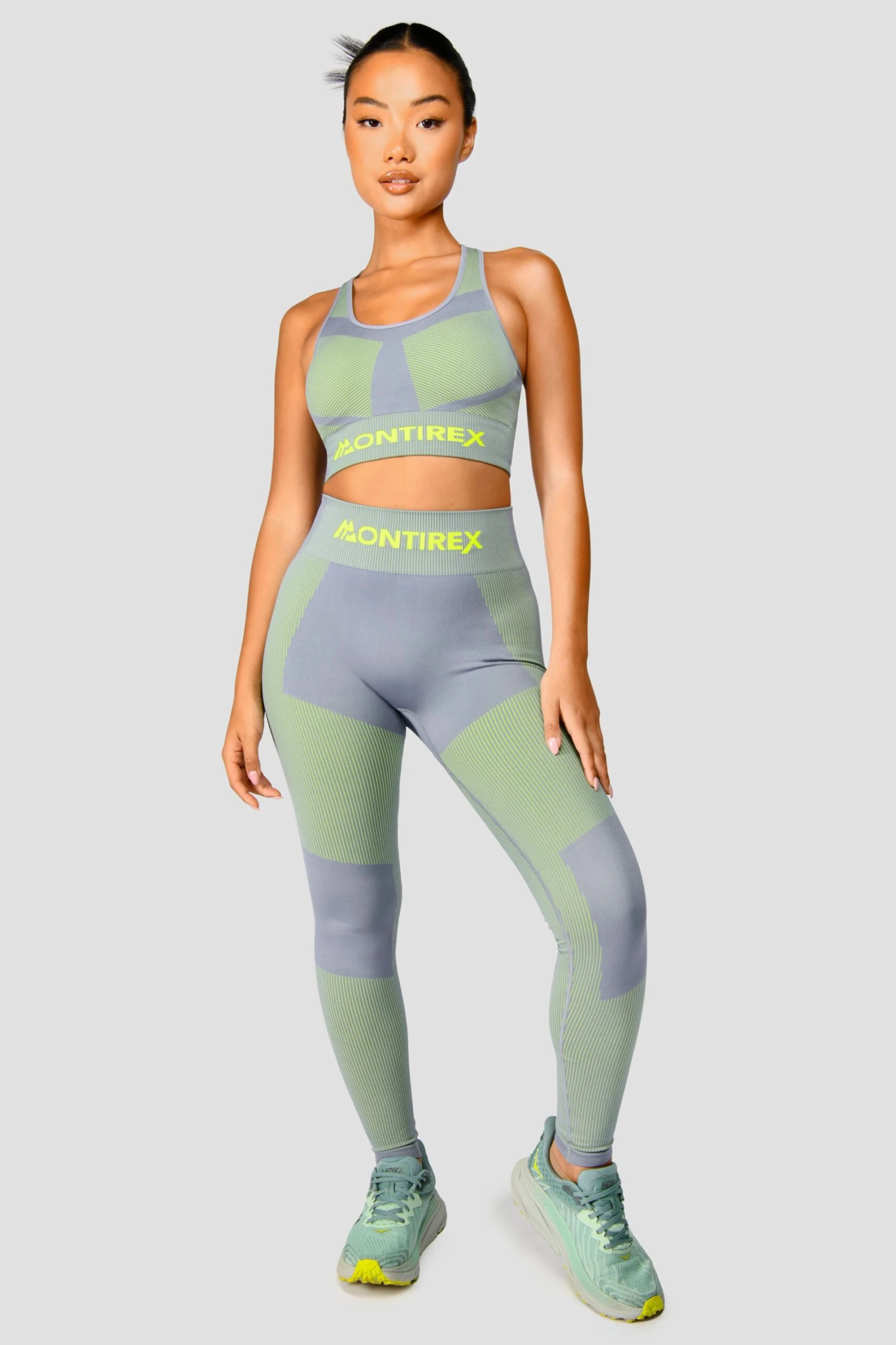 Energy 2.0 Seamless Bra Top - Cadet Grey/OG Neon 3 Energy 2.0 Seamless Bra Top - Cadet Grey/OG Neon - Image 3