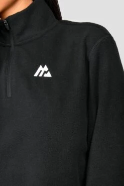 Everest Oversized Polar Fleece 1/4 Zip - Black -Sports Clothing Store EVERESTOVERSIZEDPOLARFLEECE1 4ZIP Black close