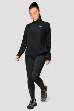 Everest Oversized Polar Fleece 1/4 Zip - Black -Sports Clothing Store EVERESTOVERSIZEDPOLARFLEECE1 4ZIP Black front