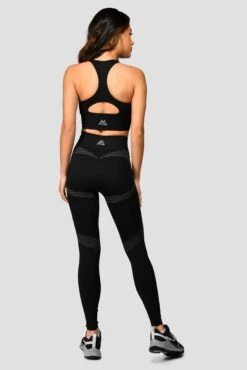 Energy Seamless Bra Top - Black/Cement Grey -Sports Clothing Store Energy Seamless Bra Top Black Cement Grey back