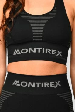 Energy Seamless Bra Top - Black/Cement Grey -Sports Clothing Store Energy Seamless Bra Top Black Cement Grey close detailcopy