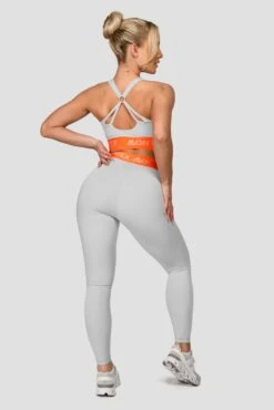 Icon Contrast Bra Top - Light Smoke Grey/Safety Orange -Sports Clothing Store ICON CONTRAST BRA TOP LIGHT SMOKE GREY SAFETY ORANGE back