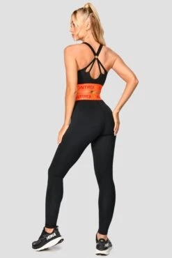 Icon Contrast Bra Top - Black/Safety Orange/Cardinal Red -Sports Clothing Store ICONCONTRASTBRATOP Black SafetyOrange CardinalRed back 1