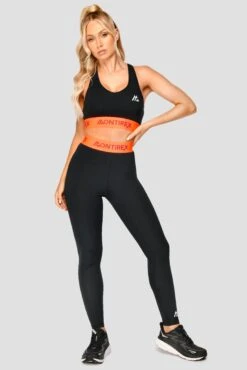 Icon Contrast Bra Top - Black/Safety Orange/Cardinal Red -Sports Clothing Store ICONCONTRASTBRATOP Black SafetyOrange CardinalRed front2