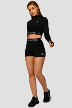 Icon 1/4 Zip - Black -Sports Clothing Store Icon 1 4 Zip Top Black Full Front