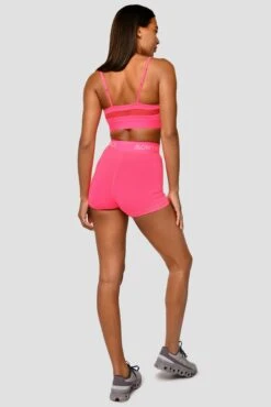 Icon Strappy Bra - Neon Pink -Sports Clothing Store Icon Strappy Top Neon Pink Full Back