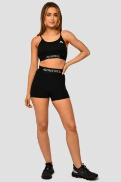 Icon Strappy Bra - Black -Sports Clothing Store IconStrappyTop Black FullFront