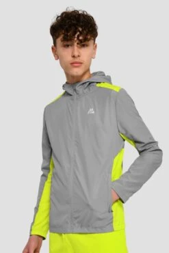 Junior Speed Windbreaker - Platinum Grey/Electric Lime