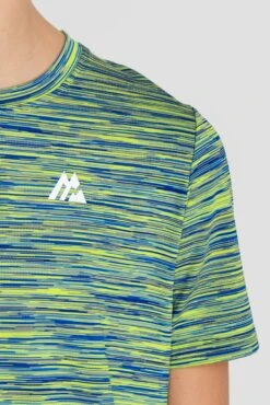 Junior Trail 2.0 T-Shirt - Neon Blue/Lime -Sports Clothing Store JN TRAIL 2.0 TEE NEON BLUE AZURE BLUE LIME FROST logo detail