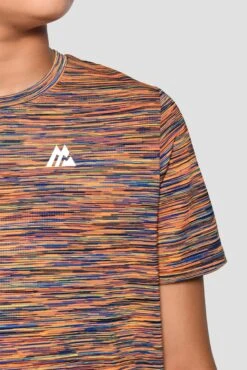 Junior Trail 2.0 T-Shirt - Neon Blue/Lime/Orange -Sports Clothing Store JN TRAIL 2.0 TEE SAFETY ORANGE LIME FROST COBALT SPACE BLUE logo