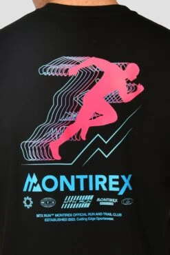 MTX Run Vital Cotton T-Shirt - Black -Sports Clothing Store MTX RUN VITAL COTTON TEE BLACK close back detail