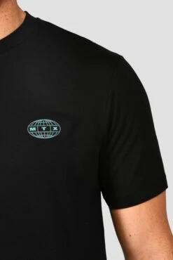 MTX Run Vital Cotton T-Shirt - Black -Sports Clothing Store MTX RUN VITAL COTTON TEE BLACK logo detail2