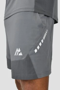 MTX Trail 2.0 Short - Cement Grey/Jet Grey -Sports Clothing Store MTX TRAIL 2.0 SHORT CEMENT GREY JET GREY logo detail