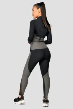 Power Panelled Legging - Black/Dark Slate Grey -Sports Clothing Store POWERPANELLEDLEGGING Black DarkSlate fullback