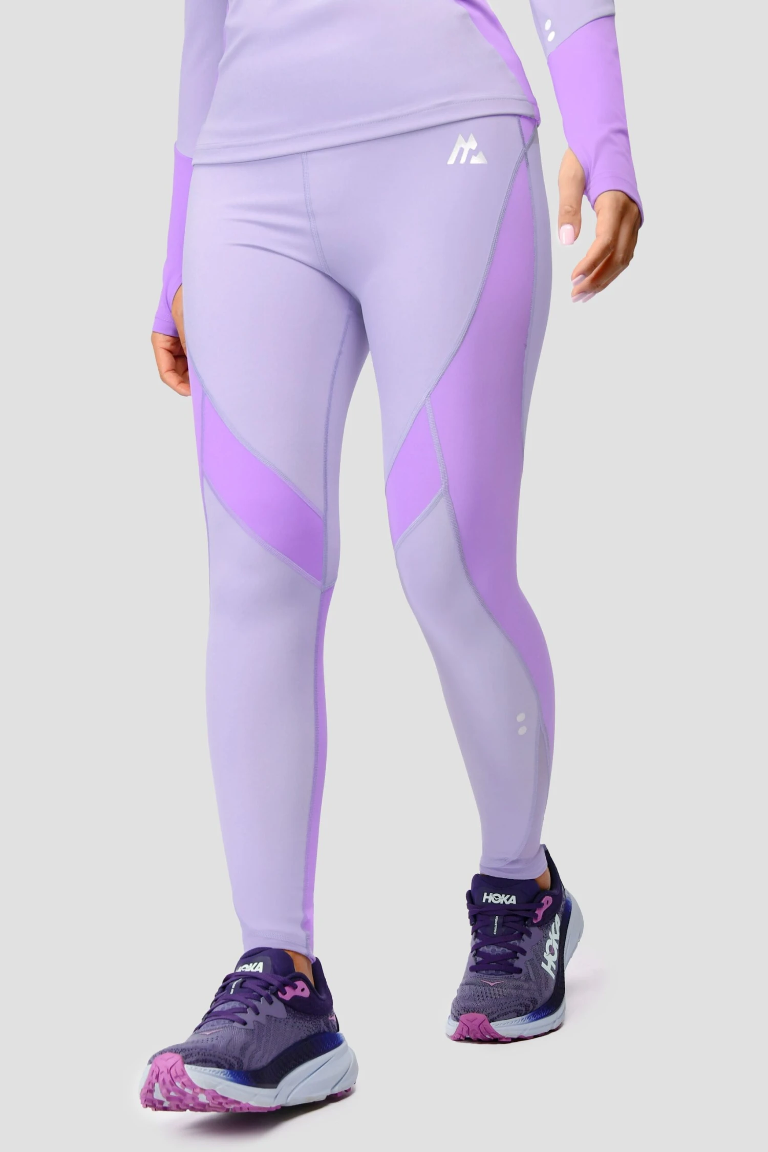 Power Panelled Legging - Periwinkle/Plum 1 Power Panelled Legging - Periwinkle/Plum