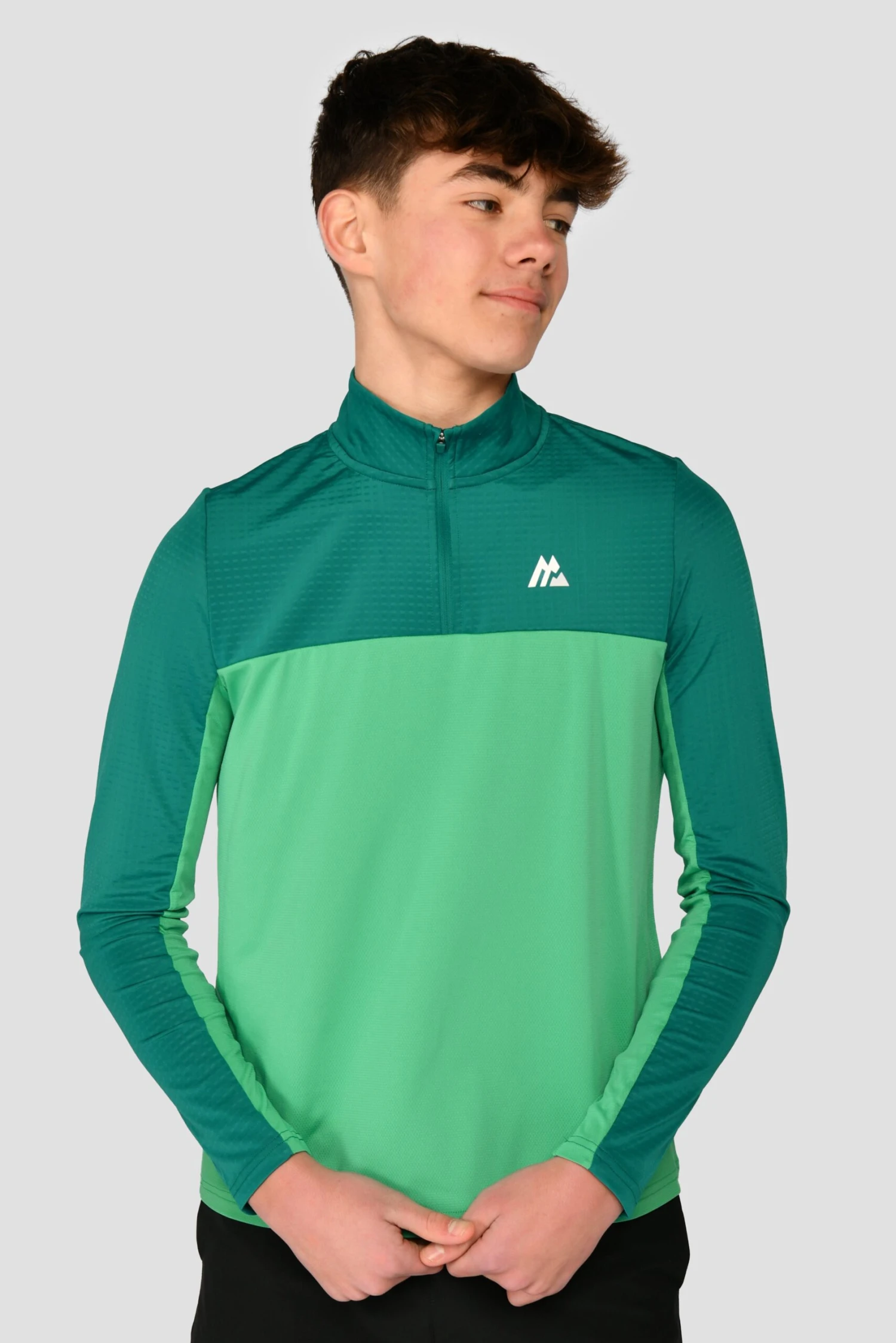 Junior Rush 1/4 Zip - Mountain Meadow/Deep Sea 1 Junior Rush 1/4 Zip - Mountain Meadow/Deep Sea