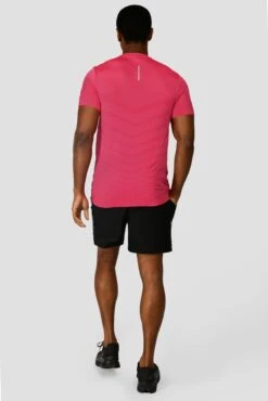 Speed Seamless T-Shirt - Hibiscus/Neon Pink -Sports Clothing Store SPEED SEAMLESS HIBISCUS NEON PINK back