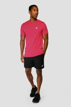 Speed Seamless T-Shirt - Hibiscus/Neon Pink -Sports Clothing Store SPEED SEAMLESS HIBISCUS NEON PINK ful front