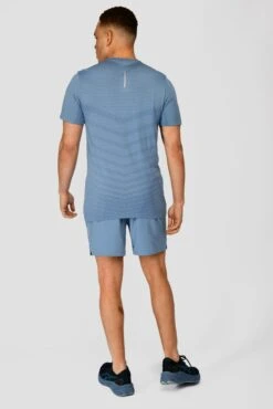 Speed Seamless T-Shirt - Steel Blue/Moonstone -Sports Clothing Store SPEED SEAMLESS STEEL BLUE MOONSTONE back