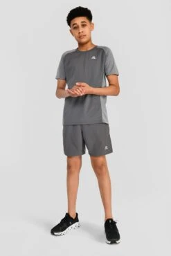 Junior Sprint T-Shirt - Cement Grey/Platinum Grey -Sports Clothing Store SPRINT TEE CEMENT GREY PLATINUM GREY front