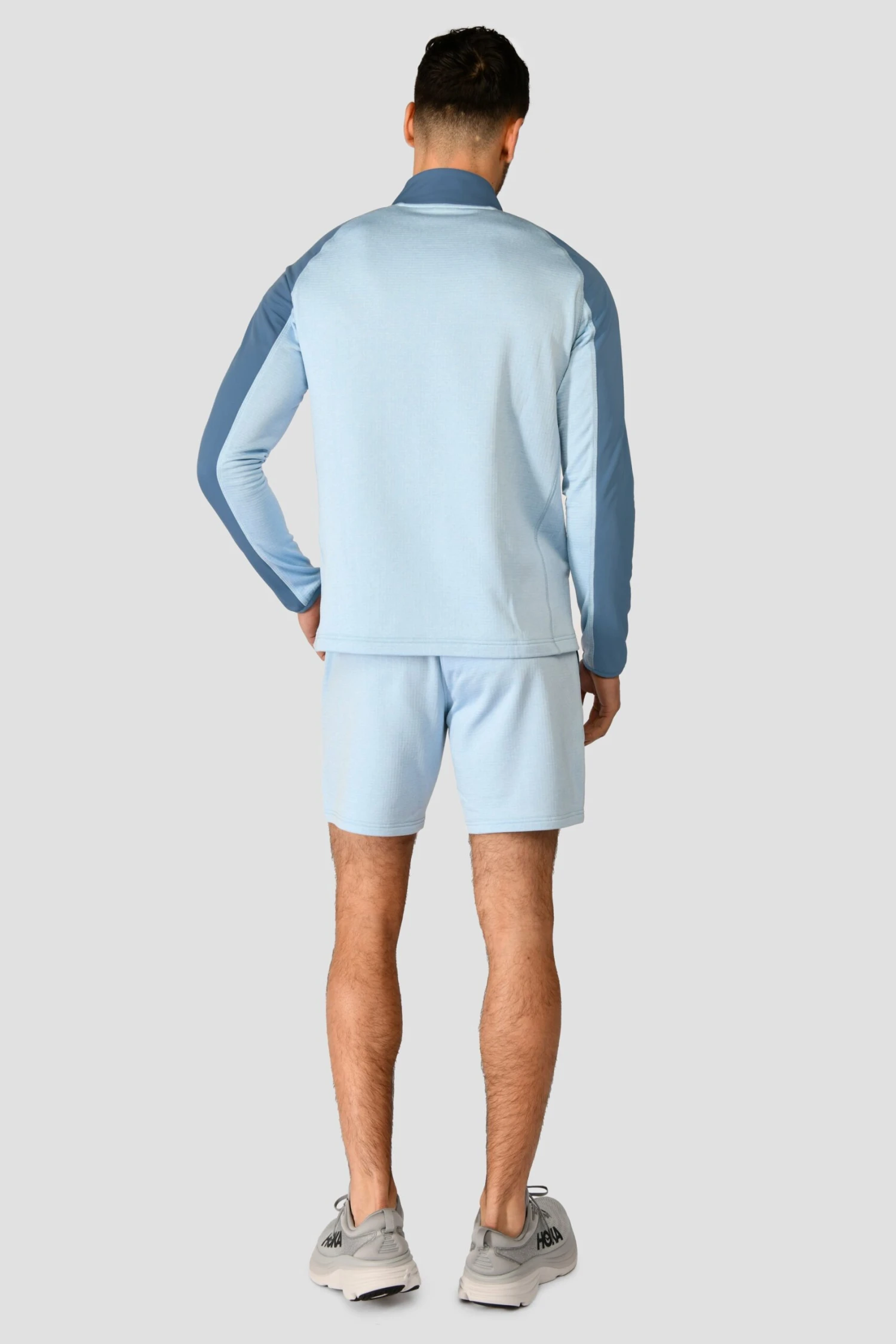 Summit Poly 1/4 Zip - Moonstone Marl/Steel Blue 4 Summit Poly 1/4 Zip - Moonstone Marl/Steel Blue - Image 4