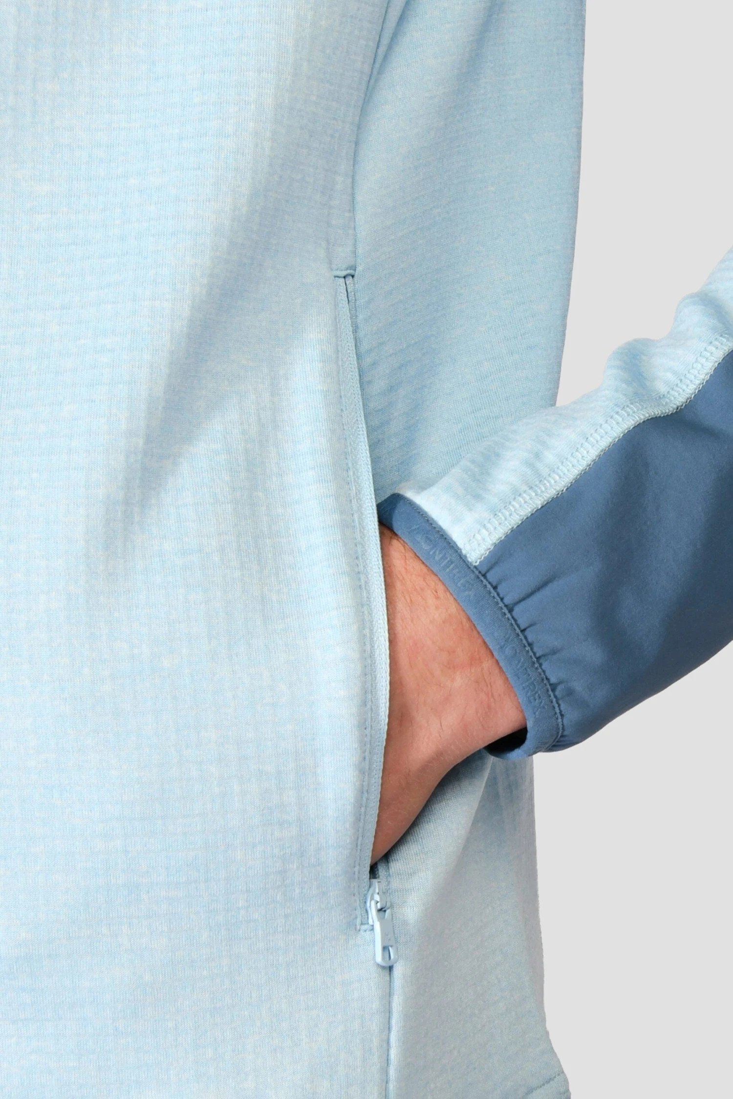 Summit Poly 1/4 Zip - Moonstone Marl/Steel Blue 5 Summit Poly 1/4 Zip - Moonstone Marl/Steel Blue - Image 5