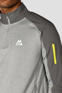 Summit Poly 1/4 Zip - Platinum Grey Marl/Cement Grey 11 Summit Poly 1/4 Zip - Platinum Grey Marl/Cement Grey -Sports Clothing Store SUMMIT POLY 1 4 ZIP PLATINUM GREY MARL CEMENT GREY close