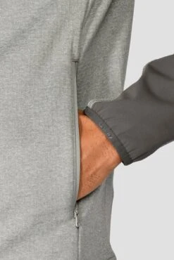 Summit Poly 1/4 Zip - Platinum Grey Marl/Cement Grey 10 Summit Poly 1/4 Zip - Platinum Grey Marl/Cement Grey -Sports Clothing Store SUMMIT POLY 1 4 ZIP PLATINUM GREY MARL CEMENT GREY close sleeve