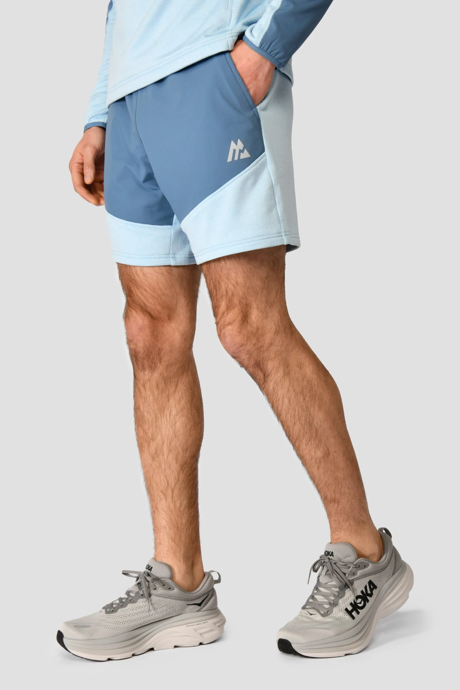 Summit Poly Short - Moonstone Marl/Steel Blue 1 Summit Poly Short - Moonstone Marl/Steel Blue