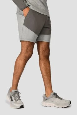 Sports Clothing Store -Sports Clothing Store SUMMIT POLY SHORT PLATINUM GREY MARL CEMENT GREY close side other