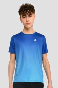 Junior Track Fade T-Shirt - Cobalt/Maya Blue