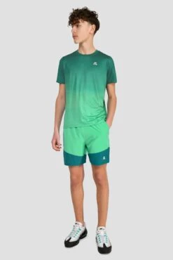 Junior Track Fade T-Shirt - Deep Sea/Mountain Meadow -Sports Clothing Store TRACK FADE TEE DEEP SEA MOUNTAIN MEADOW front