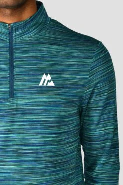 Trail 2.0 1/4 Zip - Navy/Turquoise -Sports Clothing Store TRAIL 2.0 1 4 ZIP AERO BLUE DEEP SEA MARINE BLUE MIDNIGHT BLUE logo
