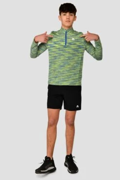 Junior Trail 2.0 1/4 Zip - Neon Blue/Lime 7 Junior Trail 2.0 1/4 Zip - Neon Blue/Lime -Sports Clothing Store TRAIL 2.0 1 4 ZIP NEON BLUE AZURE BLUE LIME FROST front