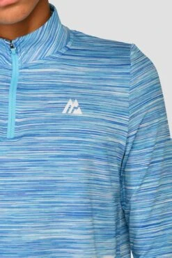 Junior Trail 2.0 1/4 Zip - Neon Blue/Sky -Sports Clothing Store TRAIL 2.0 1 4 ZIP NEON BLUE NEON SKY WHITE close
