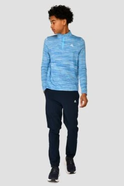 Junior Trail 2.0 1/4 Zip - Neon Blue/Sky -Sports Clothing Store TRAIL 2.0 1 4 ZIP NEON BLUE NEON SKY WHITE front