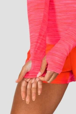 Women's Trail 2.0 1/4 Zip - Neon Pink/Red -Sports Clothing Store TRAIL 2.0 1 4 ZIP NEON PINK MAGENTA PINK PUNCH SHOCKING PINK FIESTA RED LOGO SLEEVEDETAIL