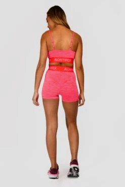 Trail Icon Bra Top- Neon Pink/Red -Sports Clothing Store TRAIL ICON BRA TOP NEON PINK MAGENTA PINK PUNCH SHOCKING PINK FIESTA RED BACK