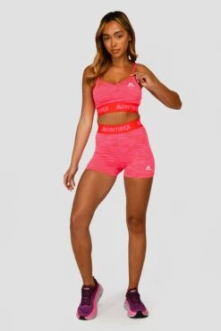 Trail Icon Bra Top- Neon Pink/Red -Sports Clothing Store TRAIL ICON BRA TOP NEON PINK MAGENTA PINK PUNCH SHOCKING PINK FIESTA RED FRONT