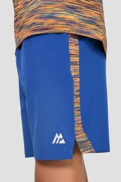 Junior Trail Panel Short - Cobalt/Neon Orange/Lime/Blue -Sports Clothing Store TRAIL PANEL SHORT COBALT SAFETY ORANGE LIME FROST detail