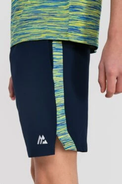 Junior Trail Panel Short - Navy/Neon Blue/Lime 13 Junior Trail Panel Short - Navy/Neon Blue/Lime -Sports Clothing Store TRAIL PANEL SHORT MIDNIGHT BLUE NEON BLUE LIME FROST logo detail