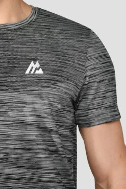 Trail Seamless T-Shirt - Black/Grey Multi -Sports Clothing Store TRAIL SEAMLESS TEE BLACK WHITE CEMENT GREY close