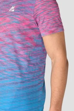 Trail Seamless T-Shirt - Pink/Blue 11 Trail Seamless T-Shirt - Pink/Blue -Sports Clothing Store TRAIL SEAMLESS TEE HIBISCUS MAYA BLUE seamless detail