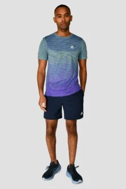 Trail Seamless T-Shirt - Green/Purple 8 Trail Seamless T-Shirt - Green/Purple -Sports Clothing Store TRAIL SEAMLESS TEE MOUNTAIN MEADOW PURPLE Front