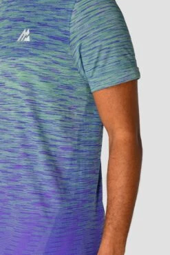 Trail Seamless T-Shirt - Green/Purple 11 Trail Seamless T-Shirt - Green/Purple -Sports Clothing Store TRAIL SEAMLESS TEE MOUNTAIN MEADOW PURPLE seamless detail