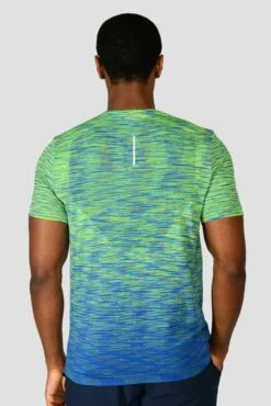 Sports Clothing Store -Sports Clothing Store TRAIL SEAMLESS TEE OG NEON COBALT close back