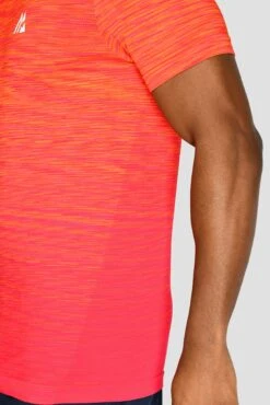 Trail Seamless T-Shirt - Fiery Orange/Hot Pink/Hibiscus -Sports Clothing Store TRAIL SEAMLESS TEE OG NEON COBALT seamless detail