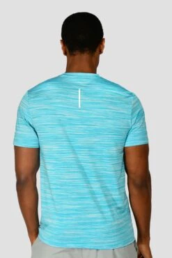 Sports Clothing Store -Sports Clothing Store TRAIL TEE NEON SKY MAYA BLUE WHITE CLOSEBACK