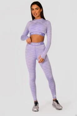 Trail Icon Long Sleeve Crop Top - Lilac Multi -Sports Clothing Store TRAILICONLSCROP LILACBLOOM MAGNOLIA PEARLYHEATHER AMETHYST front